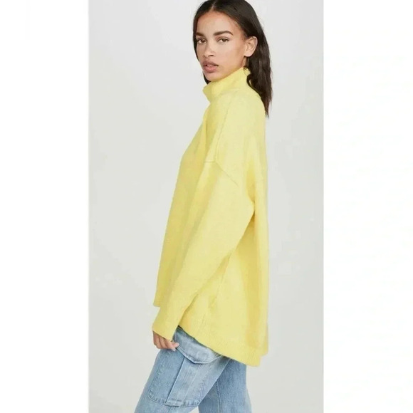 Free People Afterglow Mockneck Sweater Lime Green - Picture 5 of 8